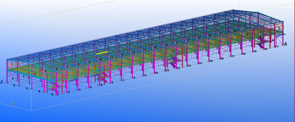 640 tons two story steel structure factory